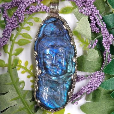 Labradorite Buddha Pendant